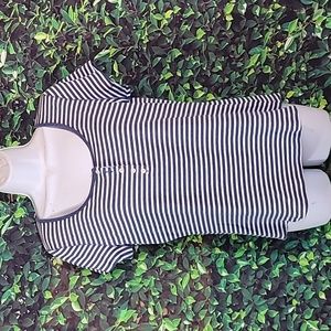 Blue and white striped Chaps top